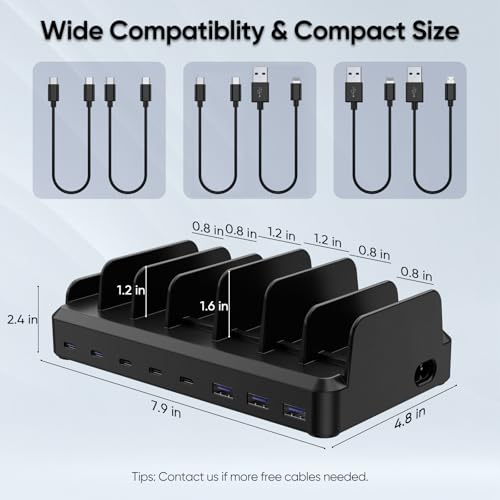 300W 8-Port USB-C Charging Station for Multiple Devices - Image 6