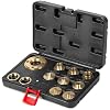 WEN Solid Brass Router Template and Guide Bushing Set, 1-3/16-Inch Base Plate, 11-Piece Kit (RT011A)
