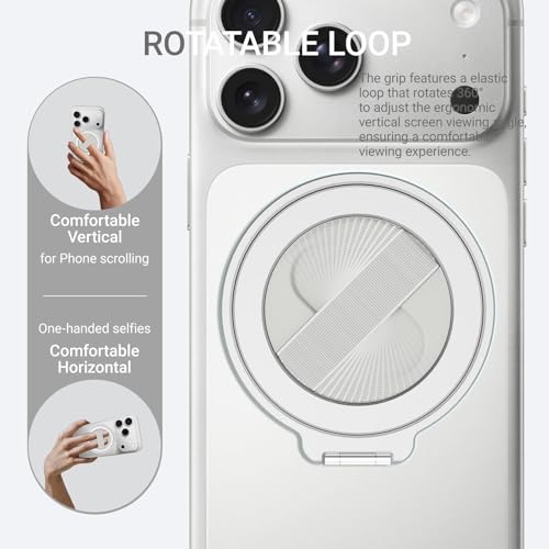 Grat 4 for Magsafe Magnetic Phone Grip Stand, Silver - Image 4