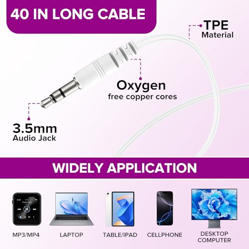 100 Pack Bulk Earbuds for Kids Classroom School Library,Individually Bagged,Wholesale Students Wired in Ear Earphones with 3.5 mm Jack for Computer Chromebook Laptop PC (HTC003,Mixed Colors)