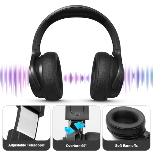 Long Cord TV Headphones for Seniors with Volume Control