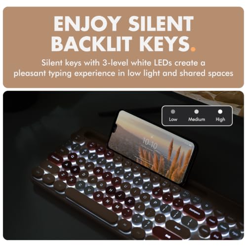 X9 Wired Keyboard and Mouse Combo with Phone/Tablet Holder - Full-Sized 109 Keys Pastel Keyboard and Adjustable DPI, Backlit Keyboard and Mouse for PC, Windows, MAC, Desktop, Laptop - Brown - Image 5