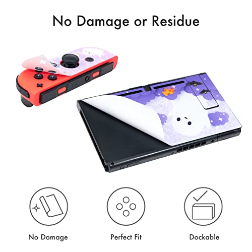 BelugaDesign Rose Switch Skin | Pastel Sticker Wrap Vinyl Decal | Flower Valentine Cute Compatible with Nintendo Switch (Switch OLED, Black)