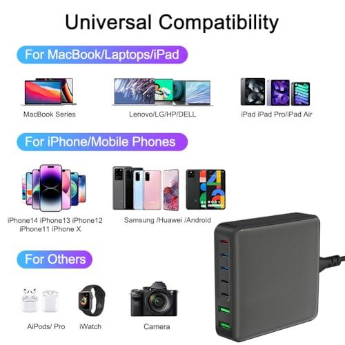 200W USB C Charger, 7-Port Desktop USB C Charging St | Charging & Powe - Image 6