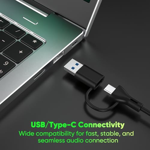 INGA Computer Speakers with Mic, Game & Music Modes, USB Soundbar for PC