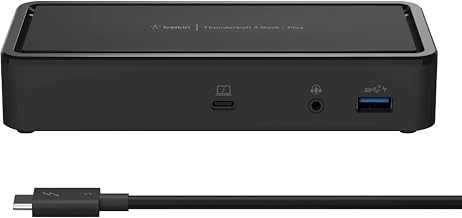 Belkin Thunderbolt 3 Dock Plus with 2.6ft Thunderbolt 3 Cable (Thunderbolt Dock for MacOS and Windows) Dual 4K @60Hz, 40Gbps Transfer speeds, 60W Upstream Charging (Renewed) - Image 1