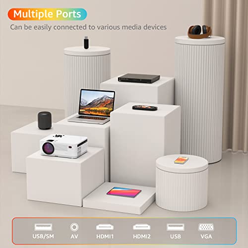 Roconia 5G WiFi Bluetooth Native 1080 Projector, 18000LM Full HD Movie Projector, 300" Display Support 4k Home Theater, Compatible with iOS/Android/XBox/PS4/TV Stick/HDMI/USB (White)