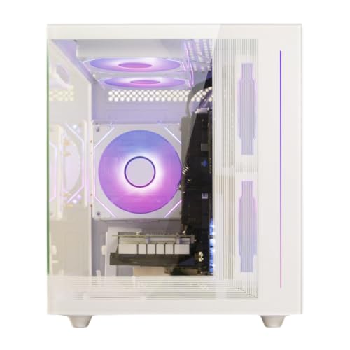 suevery Ryzen7 Prebuilt Gaming PC Bundle Desktop Computer White - Image 5