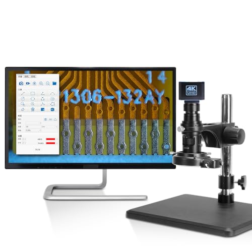 HAYEAR 4K UHD Digital Microscope Camera High Speed 4K 1080P 60fps HDMI Measurement Camera Color CMOS USB Storage Dual HDMI USB3.0 Output Compatible Windows/iOS Support Calibration (HY-6805)