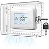 Gedreew Large Thermostat Lock Box Cover with Key, Clear Thermostat Cover with Lock Compatible With Honeywell Home Thermostat On Wall, AC Lock Box Cover with Key Fits Thermostats 5"H x 6" W or Smaller