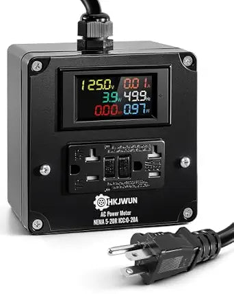 Multifunction Energy Monitor, 20A AC Power Meter 125V Outlet Monitor