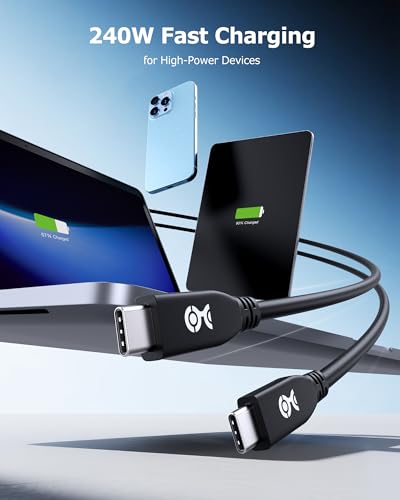 Cable Matters 40Gbps USB4 Cable, Thunderbolt 4/5 Compatible, 6.6ft, Black