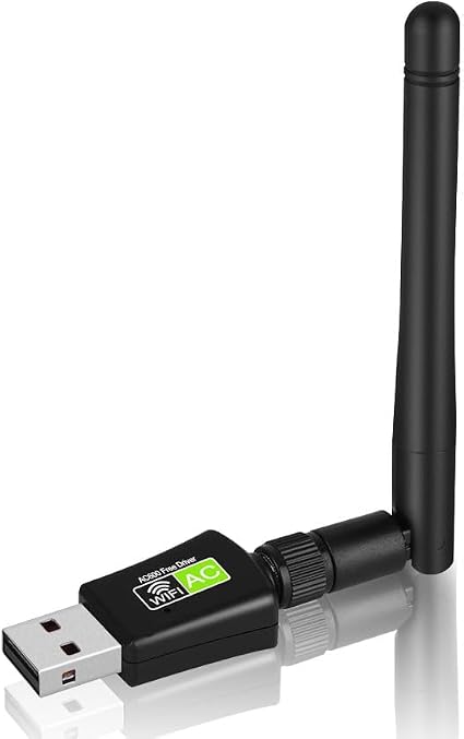 Driver Free USB WiFi Adapter for PC,600Mbps Speed with High Gain Antenna