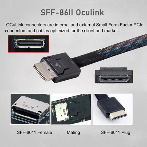 CY Adapter PCI-Express 4.0 PCIE 1x to Oculink SFF-8612 SFF-8611 Host Card for U.2 SSD eGPU External Graphics Card Dock