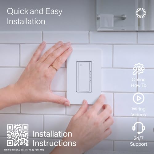 Lutron Humidity Sensor Switch, 3 Amp Single Pole, for Exhaust Fans