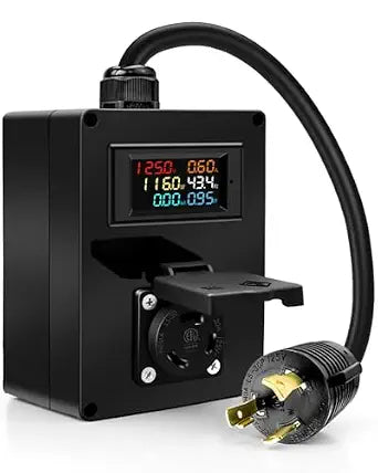 125V 30A AC Power Meter, L5-30P to L5-30R Outlet Monitor