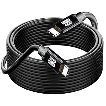 USB C to C Cable 30FT, 4K60HZ GEN2x2(Data usb2.0),USB TYPE C Video Output From USB3.2/ USB4.0 (NOT 100% Fast Charging) & Sync for Xreal MacBook Pro iPad Pro iPhone 15 Pro Galaxy S22 Portable Monitor
