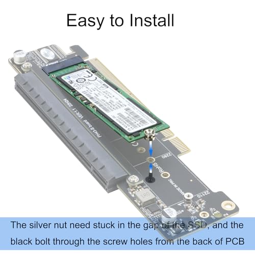 RIITOP Dual NVMe PCIe Adapter, PCIe 4.0 X16 to Dual NVMe and 1x More PCIe x16 (x8 Signal) Adapter for 22110/2280/2260/2242/2230 M.2 NVMe SSD (PCI-e Bifurcation Required)