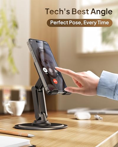 COOPER 360° Stand Rotating Cell Phone Stand for Desk, Desktop Phone Holder