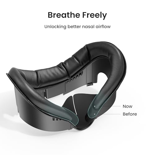 KIWI design Upgraded Controller Grips Protector Compatible with Oculus/Meta Quest 3 and V3 Face Pad for Quest 3