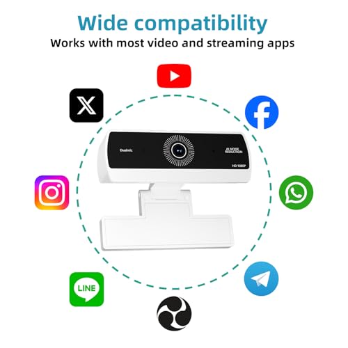 Webcam for PC,HD 1080P USB Plug-and-Play Computer Web Camera, HighDefinition Webcam for Desktop Laptop,Ideal for Online Class, Video ConferenceLive Streaming & Gaming
