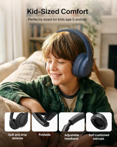 Belkin SoundForm Kids Over Ear Noise Canceling Headphones, Safe Volume 85dB