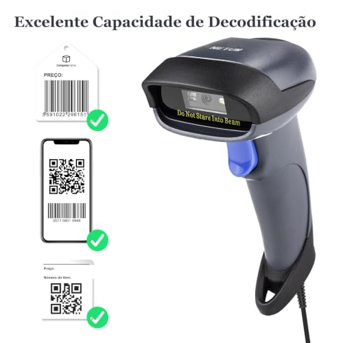NETUM 2D Barcode Scanner with Stand, Wired QR Code Reader - M5S