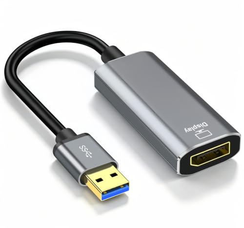 USB to DisplayPort Cable Adapter, Built-in Drivers, USB 3.0 to DisplayPort HD 1080P Monitor Converter Cord with Audio for Desktop, Laptop Link to Monitor, Projector, Compatible with Mac OS/Windows