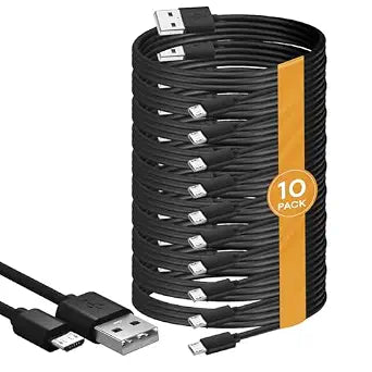 BRENDAZ 1ft. Micro USB Cable - 10-Pack- Micro USB to USB Charging & Data Transfer Android USB Cord, Compatible with Kindle Fire HD Tablet, Xbox One S X, Galaxy S6, S7 Edge J7, Note 5 4 (1-Feet)