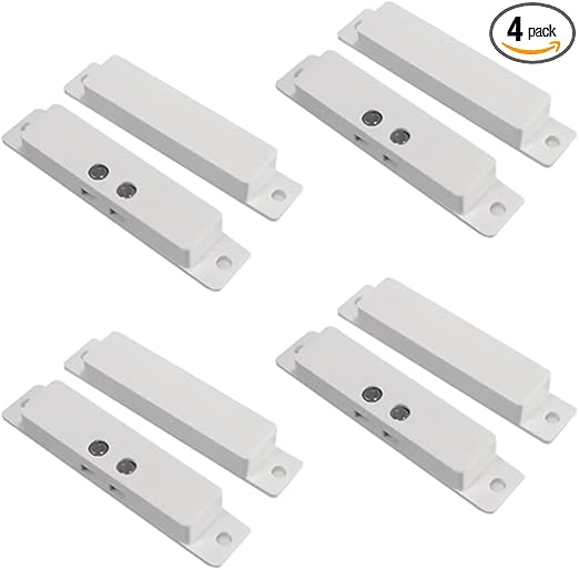 4 Sets NC Wired Door Alarm Magnetic Contact Sensor with Double Side Tape