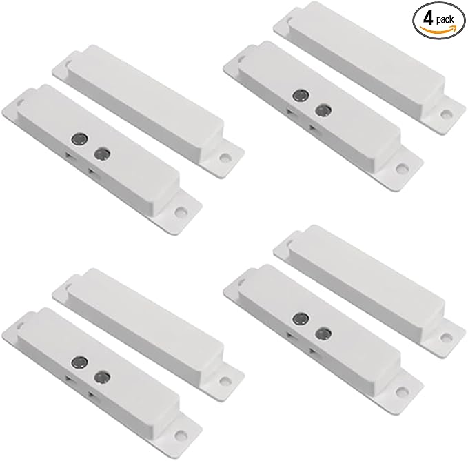 4 Sets NC Wired Door Alarm Magnetic Contact Sensor with Double Side Tape