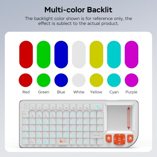 K809 Mini Wireless Keyboard with Touchpad, Easy Media Control - White