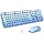Wireless Keyboard and Mouse Combo - GEEZER Blue-Gradient Full-Sized Colorful Keyboard 104 Keys - USB 2.4 G Receiver Plug Play with Round Keycap Typewriter Keyboards, for Windows, PC, Laptop, Desktop