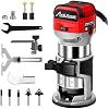 AVID POWER 6.5 Amp 1.25 HP Compact Router Tools for Woodworking, Fixed Base Wood Router with Trim Router Bits, 6 Variable Speeds, Edge Guide, Roller Guide, Dust Hood (Red, 65mm) - Image 9