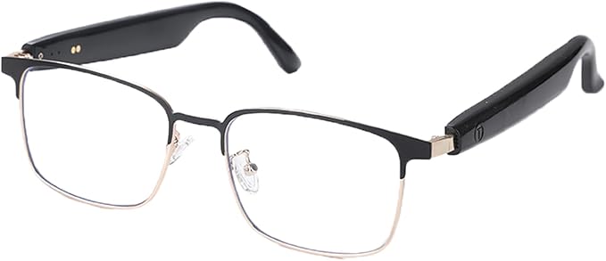 Smart Glasses Bluetooth Audio Sunglasses for Men Women with Dual Stereo Speakers, Open Ear Music &HD Calling, Touch &Voice Assistant, UV Protection——Gold