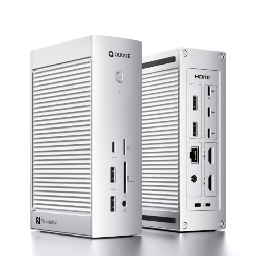 QUUGE Core2 Thunderbolt5 Docking Station,14-in-1 Dock for MacBook