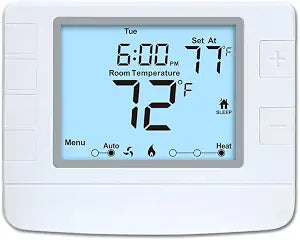 Programmable Thermostat for House, 2 Heat/1 Cool, Extra Large Display, White Backlight