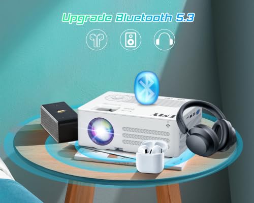 TMY Native 1080P Projector with WiFi and Bluetooth, with 80in Screen