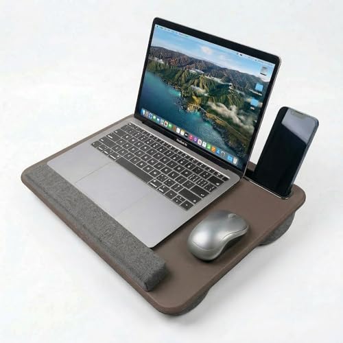 Portable Lap Laptop Desk with Pillow Cushion, Fits up to 15.6 inch Laptop, with Anti-Slip Strip & Storage Function for Home Office Students Use as Computer Laptop Stand, Book Tablet - Image 2