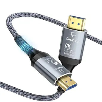 8K Fiber Optic HDMI Cable 6FT, 48Gbps Ultra High Speed Long HDMI 2.1 Cord Braided 8K@60Hz 4K@120Hz HDR10/HDCP2.2&2.3/eARC/3D Compatible for PS5, Xbox, HDTV, Laptop, Monitor - Image 1