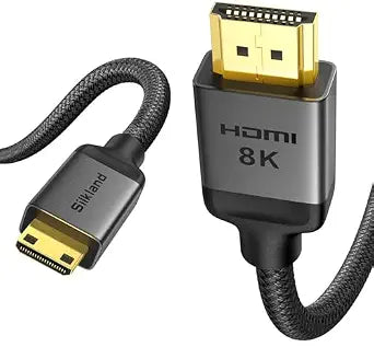 Silkland 8K 4K Mini HDMI to HDMI Cable, Mini HDMI 2.1 Cord, 48Gbps, 1 ft
