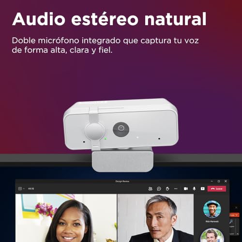Lenovo 310 FHD Webcam, 1080p, FHD Resolution @30 FPS, Plug-and Play USB Connectivity, 1.8M Cable, 2 Integrated Microphones, External Privacy Shutter, White