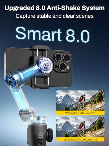AOCHUAN Gimbal Stabilizer for iPhone w/Bluetooth Rem | Phone Accessori - Image 3