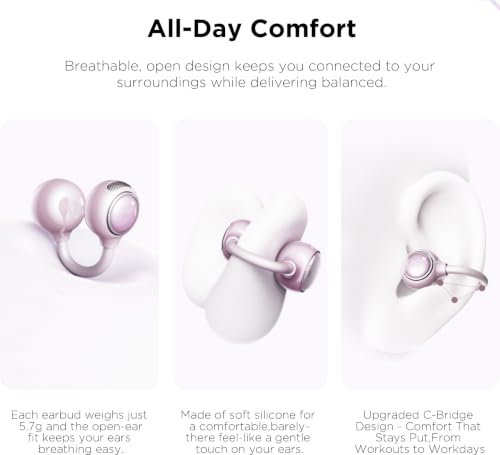 Clip On Open Ear Earbuds with Crystal Butterfly Earrings, Bracelet