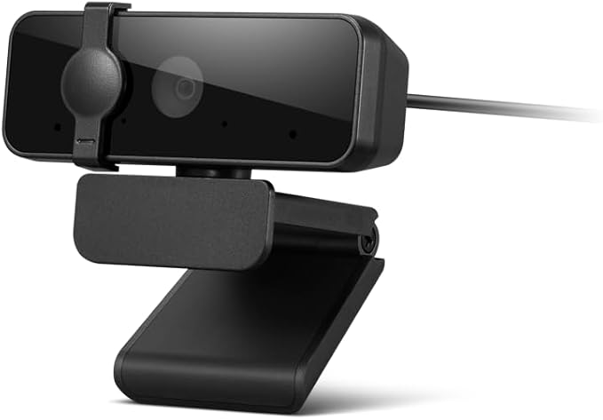 Lenovo 310 FHD Webcam, 1080p, FHD Resolution @30 FPS, Plug-and Play USB Connectivity, 1.8M Cable, 2 Integrated Microphones, External Privacy Shutter, Black