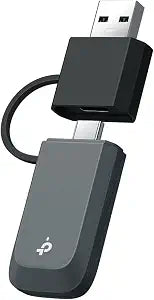 TP-Link BE6500 Tri-Band USB Wi-Fi 7 Adapter for Desktop PC, 2-in-1 USB-C&A