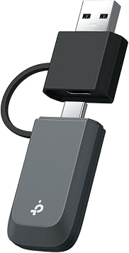 TP-Link BE6500 Tri-Band USB Wi-Fi 7 Adapter for Desktop PC, 2-in-1 USB-C&A