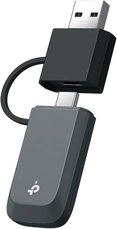 TP-Link BE6500 Tri-Band USB Wi-Fi 7 Adapter for Desktop PC, 2-in-1 USB-C&A