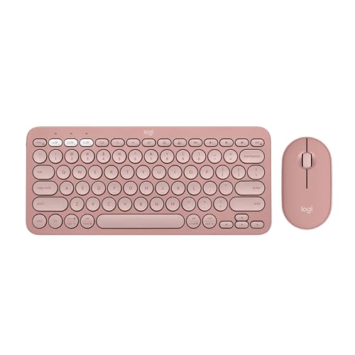 Logitech Pebble 2 Silent Compact Wireless Keyboard and Mouse Combo - Rose - Image 2