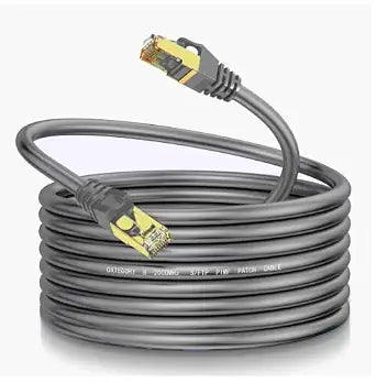 Cat8 Ethernet Cable 100ft, 40Gbps 2000MHz, Indoor, PoE S/FTP 26AWG